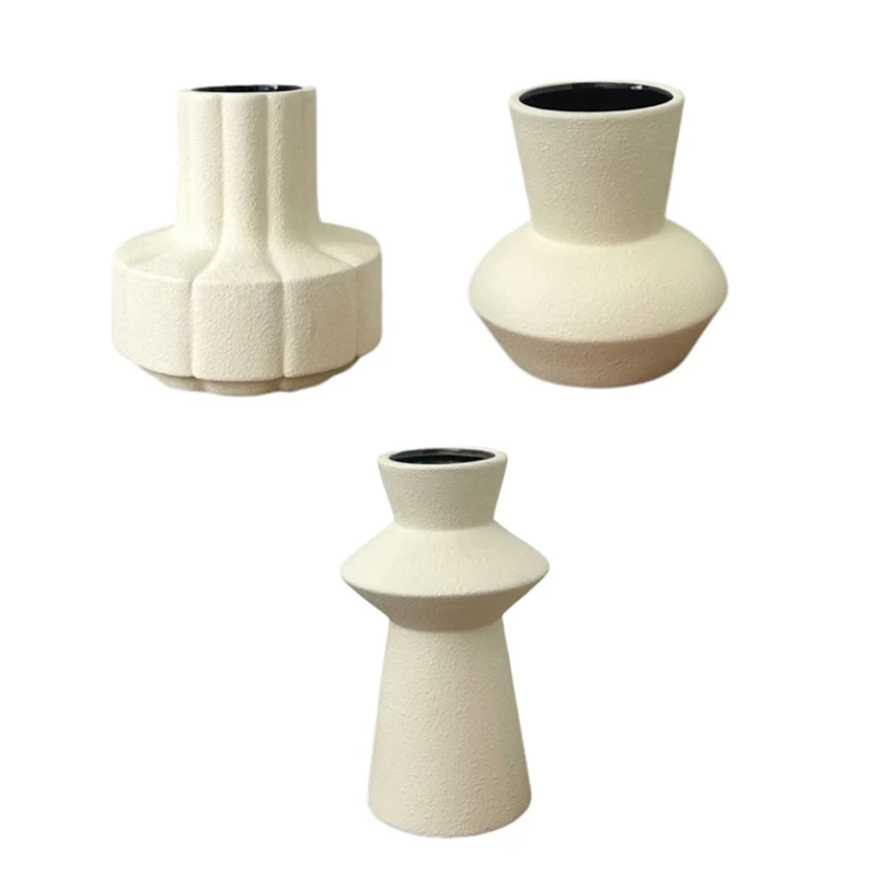 

Set Of 3 Ceramic Vases Modern Farmhouse Decor Vase For Decor Neutral Home Decor Vases For Living Room Decor Rustic Vases