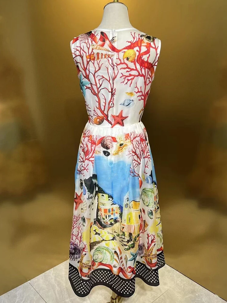 Женское дизайнерское шелковое платье-чехол Seasixiang летнее пляжное платье без