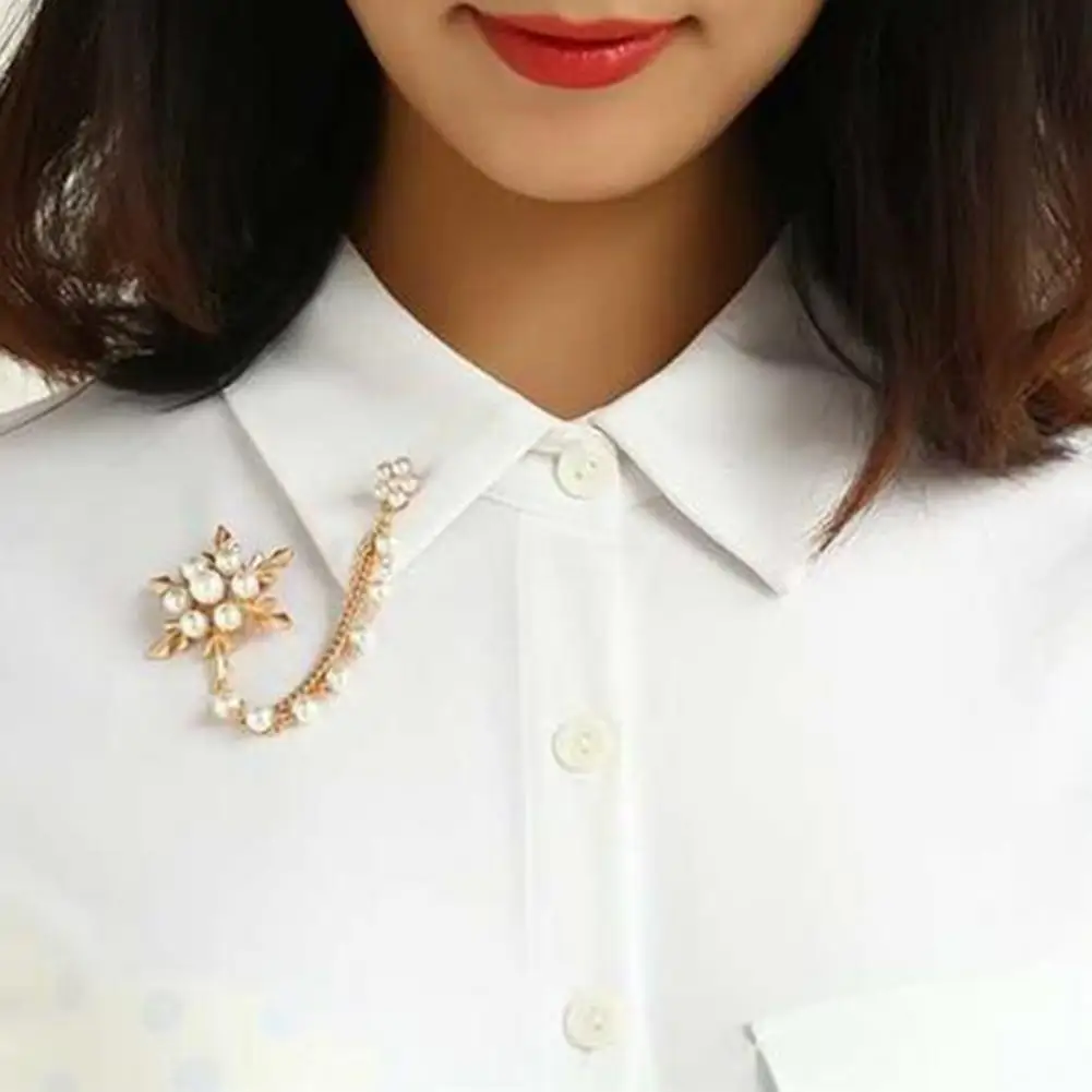 

Женская Брошь в вечерние снежинки, с искусственным жемчугом