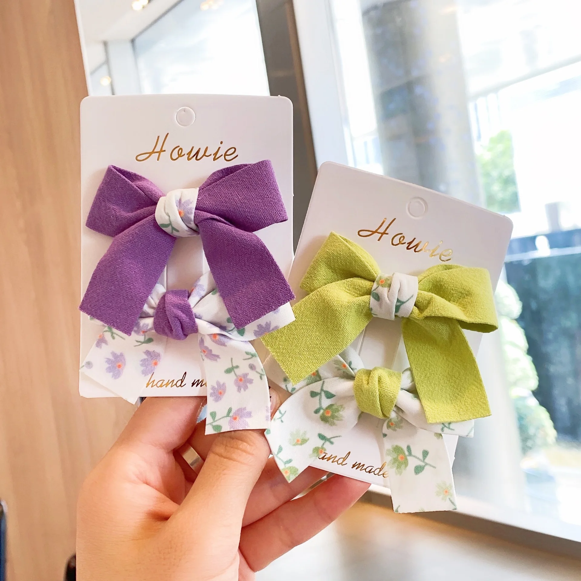 

Заколки для волос с бантом в Корейском стиле для девочек, аксессуары для волос, заколки для волос с бабочкой и цветочным принтом, детская зак...