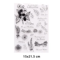 new arrival phrase flower clear stamps for diy scrapbooking crafts stencil fairy rubber stamps card make photo album decoration