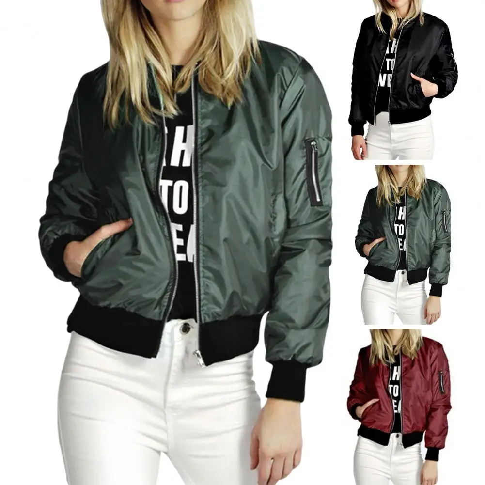 

Stylish Winter Jacket Zipper Warm Elastic Cuff Streetwear Women Spring Coat