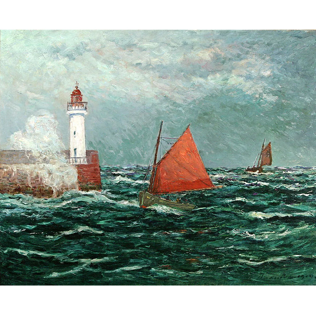 

Back to Fishing boats in Belle-Isle-en-Mer by Maxime Maufra Seascape oil painting on canvas Famous painting reproduction