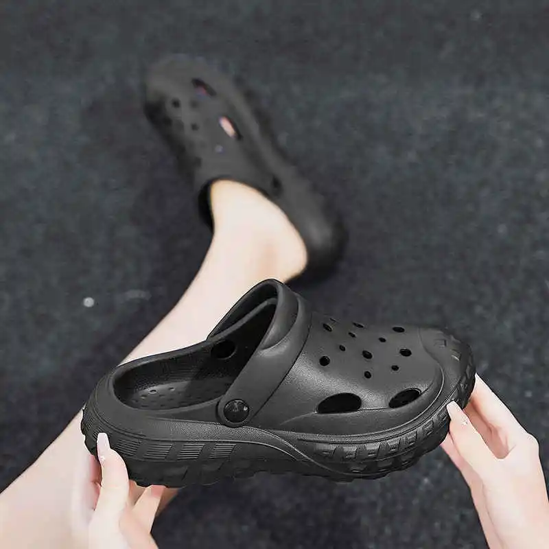 

Мужские сандалии на каблуке, черные пляжные шлепанцы, Нескользящие, обувь для тенниса, дизайнерские, лето 2023