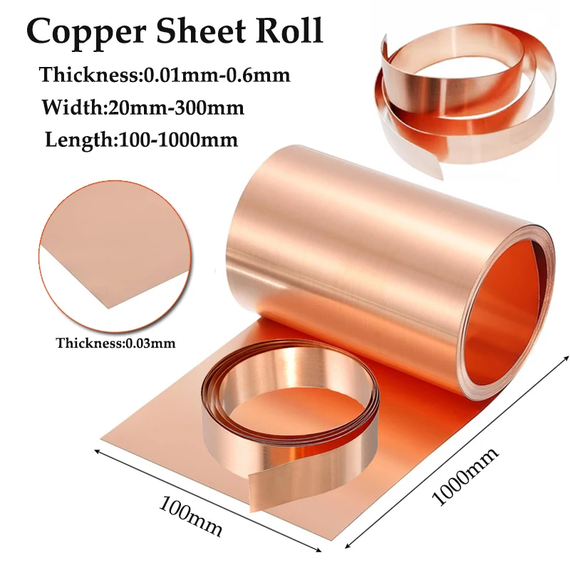

1 шт., лист фольги из чистой меди толщиной 99.9%-0,01 мм X 20-0,6 мм X 100-100 мм