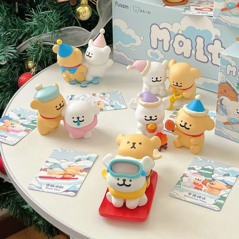 Фото Подлинная новая линия Puppy Embrace Warmth Series Blind Box Kawaii Line Puppy Winter Outdoor Sports Design Коллекционные модели в подарок №2
