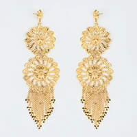 new classic earrings ladies exaggerated long earrings tassels 18k gold color earrings fashion ladies earrings jewelry daily wear
