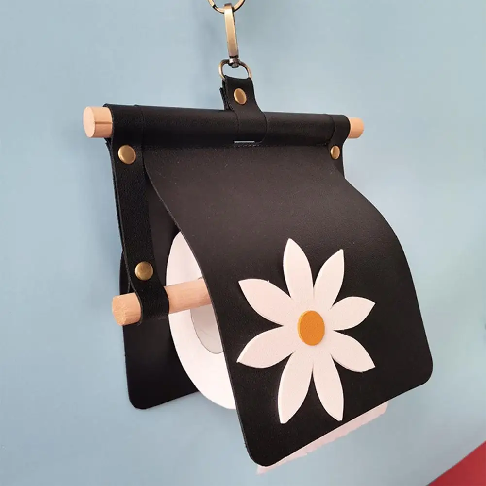 

Paper Holders Paper Roll Holder Creative Nice-looking Fashion Toilet Paper Holder Faux Leather Hanging Tissue Box for Home