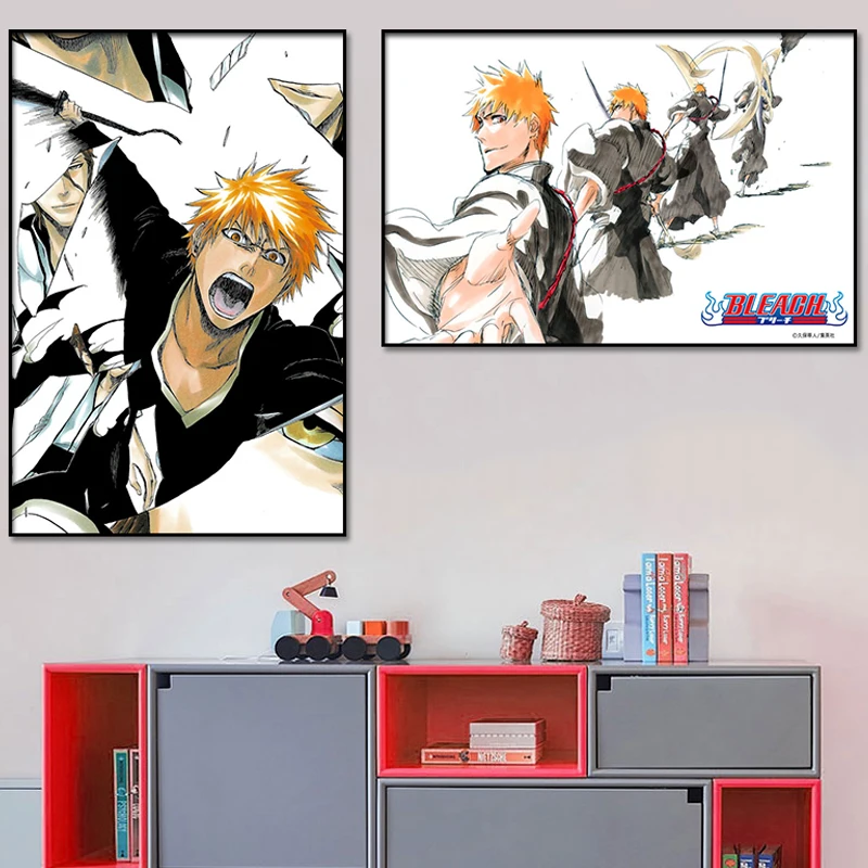 Японское аниме Отбеливающее настенное украшение плакат с принтом мультяшная