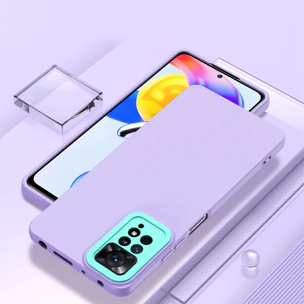 

Redmi 10 Silicone Phone Case for Funda Xiaomi Redmi Note 10 11 Pro 10S 11S 4G Cases Luxury Contrast Color Bumper Back Cover Capa