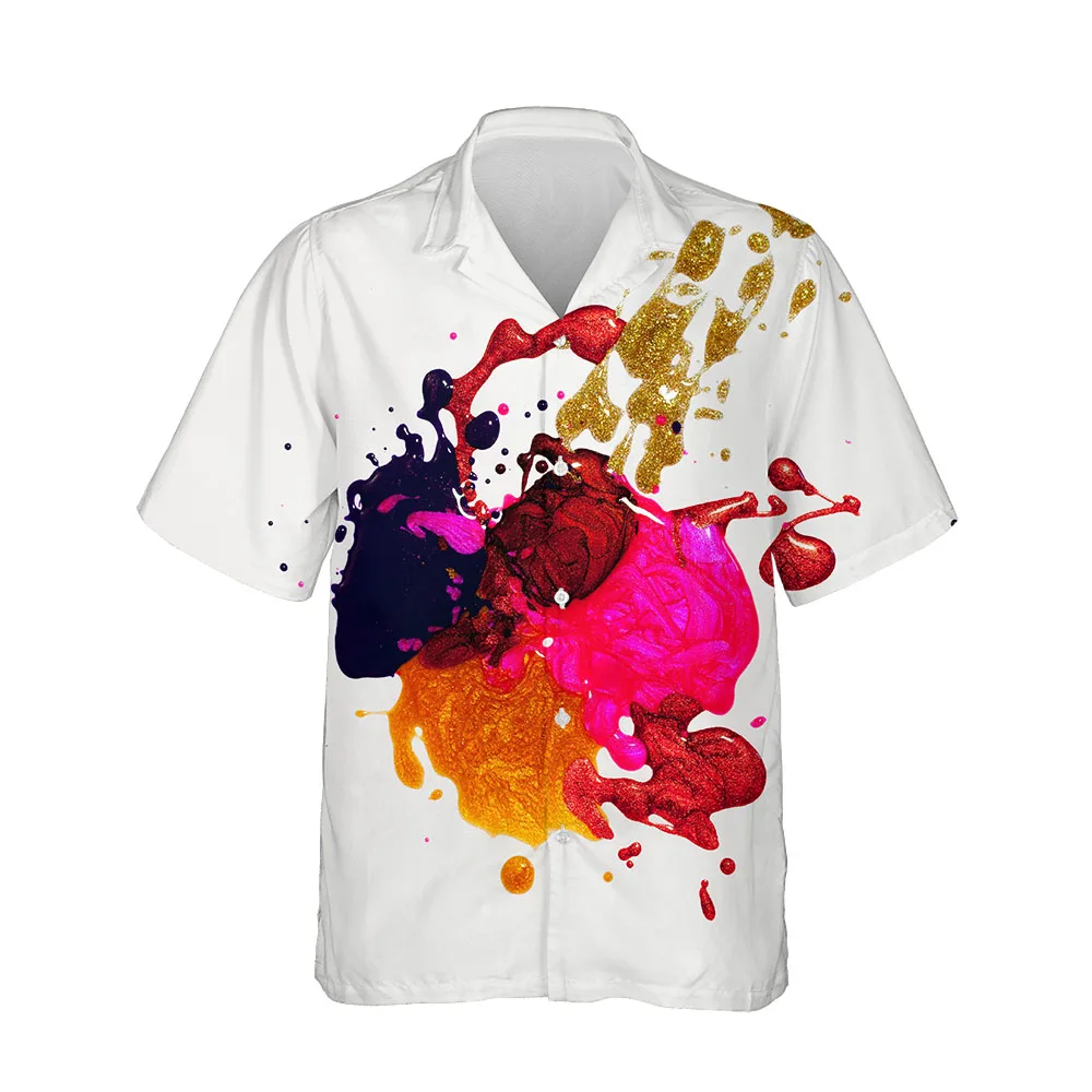 Jumeast 3D Abstract Aesthetic Summer Hawaiian Men's Short Sleeve Shirt Clothing Casual Streetwear Blouse Top Loose Man Clothes