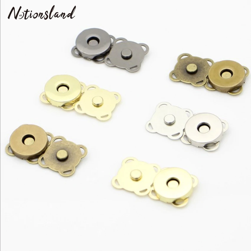 

5Pcs/Set Metal Magnetic Snap Fasteners Magnetic Clasps Buttons 10/14mm For Handbag Purse Wallet Craft Bags Parts Accessories