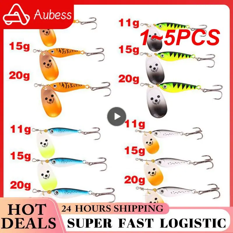

1~5PCS Rotating Metal Spinner Fishing Lures 11g 15g 20g Sequins Iscas Artificial Hard Bait Crap Bass Pike Fishing Tackle
