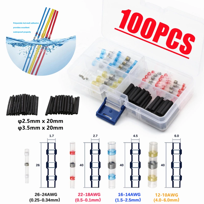 100 шт., водонепроницаемый электрический соединитель для проводов