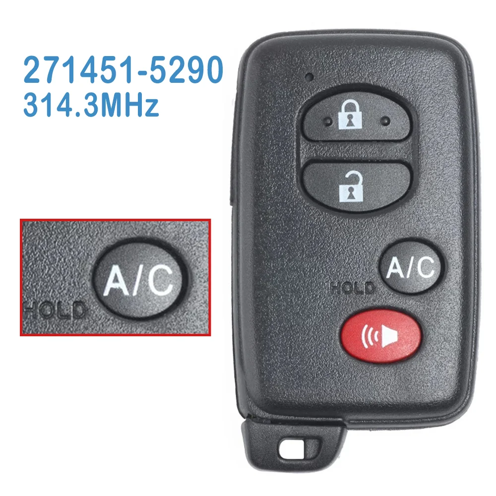 

271451-5290 автомобильный умный пульт дистанционного управления HYQ14ACX 3 + 1 кнопки 314,3 МГц БЕСКЛЮЧЕВОЙ Автомобильный ключ для Toyota Prius 2010 2011 2012 2013 2014 2015