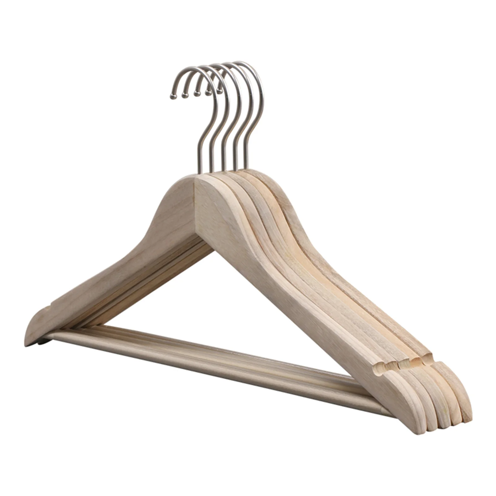 

5pcs Retro Wooden Hangers 360 Degree Rotatable Hangers for Home Hotels Dorms Malls