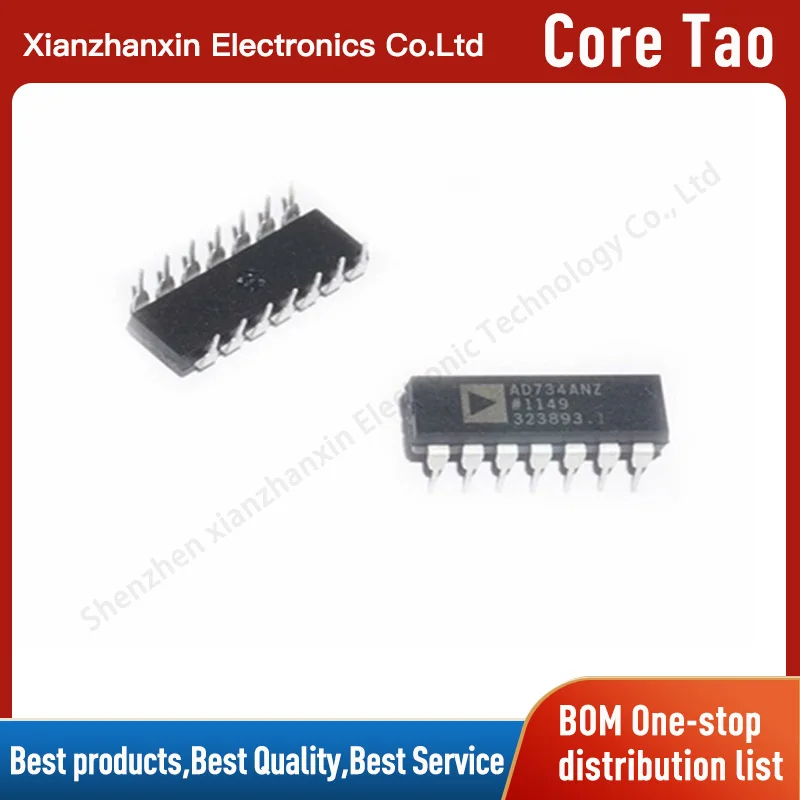 1PCS/LOT New and original  AD734ANZ AD734AN AD734 DIP-14 Four analog multiplier chip
