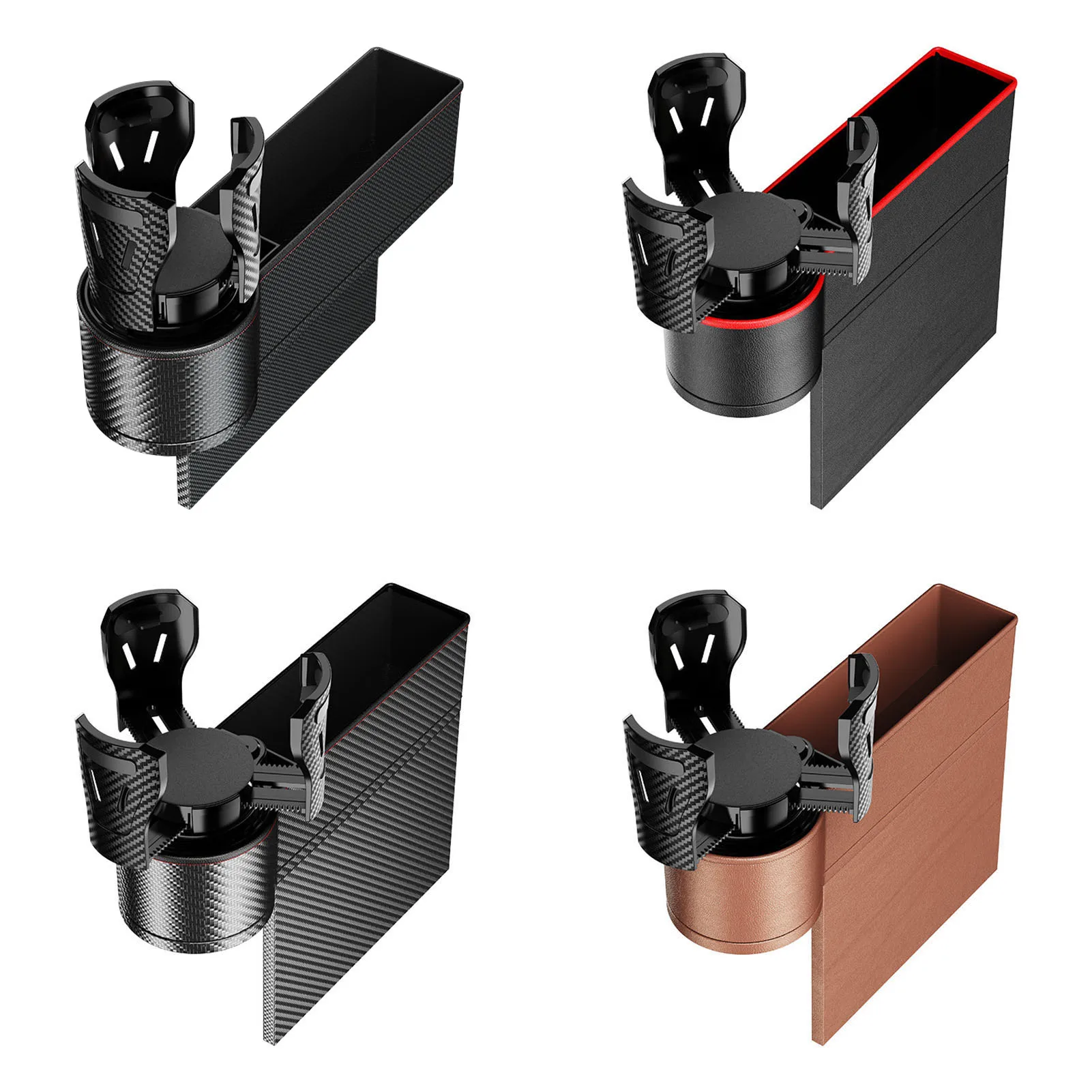 

Car Seats Gap Organizer Crevice Storage Box With Cup Holder Auto Seat Gap Side Slit Filler Console Storage Pocket Car Accessory