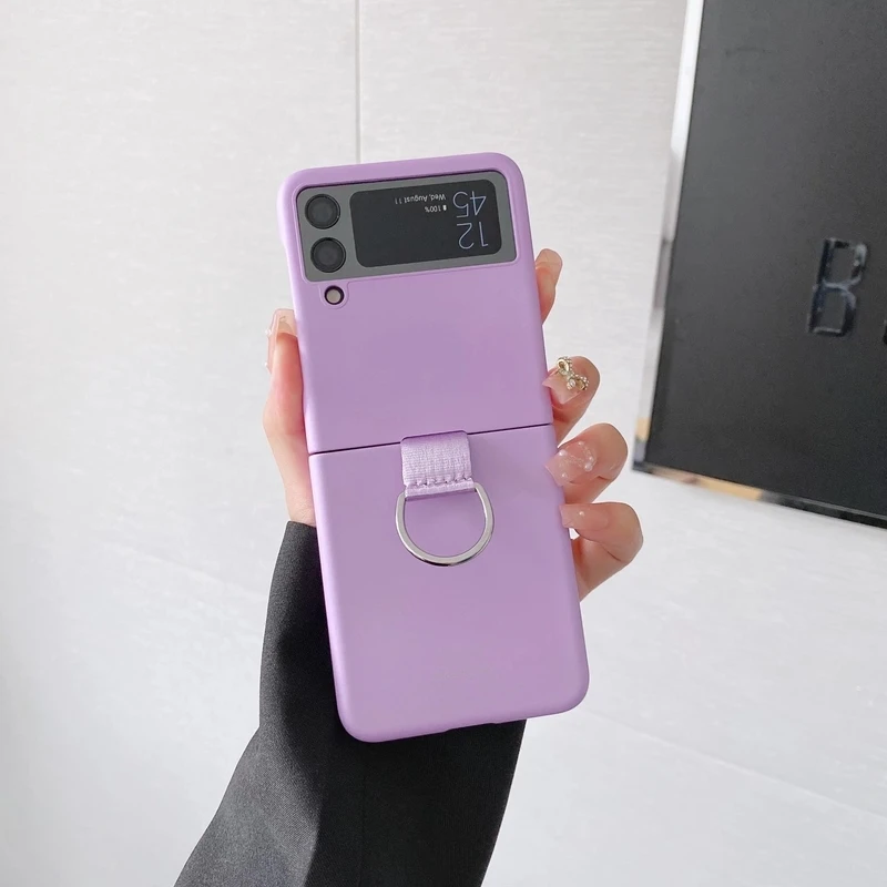 

Противоударный чехол-книжка с кольцом-держателем для Samsung Galaxy Z Flip 3 5G Flip3