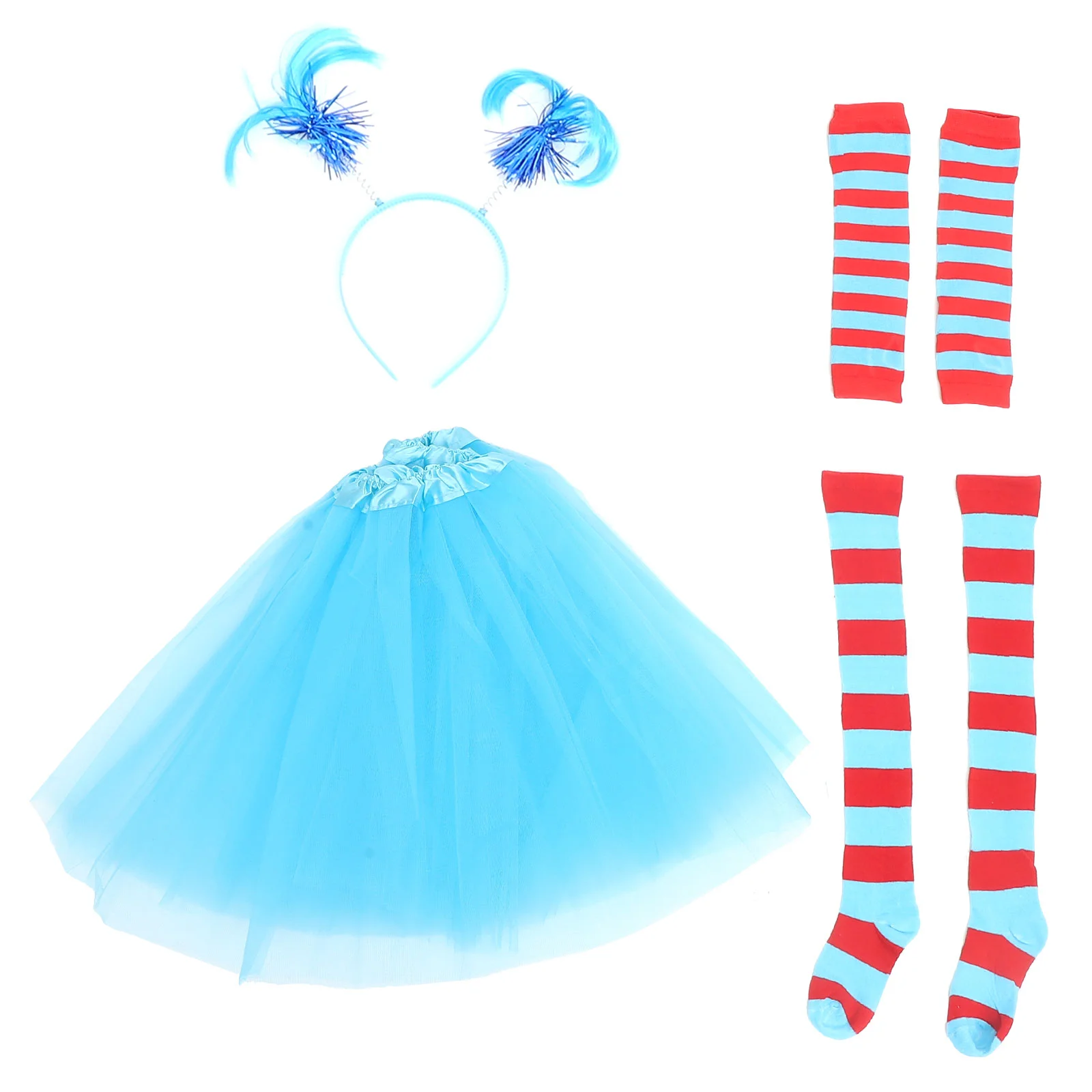 

1 Set Cosplay Costume Kit Knee Socks Headband Tutu Skirt Sleeves Party Supplies