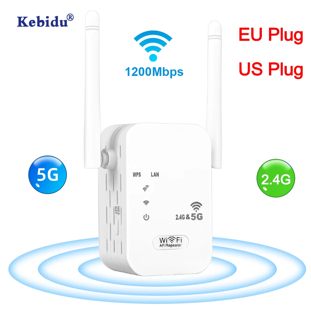 

2.4G 5Ghz 1200Mbps WIFI repeater Wireless Router network wifi extender 802.11AC Signal Extender amplifier Office Home 300Mbps