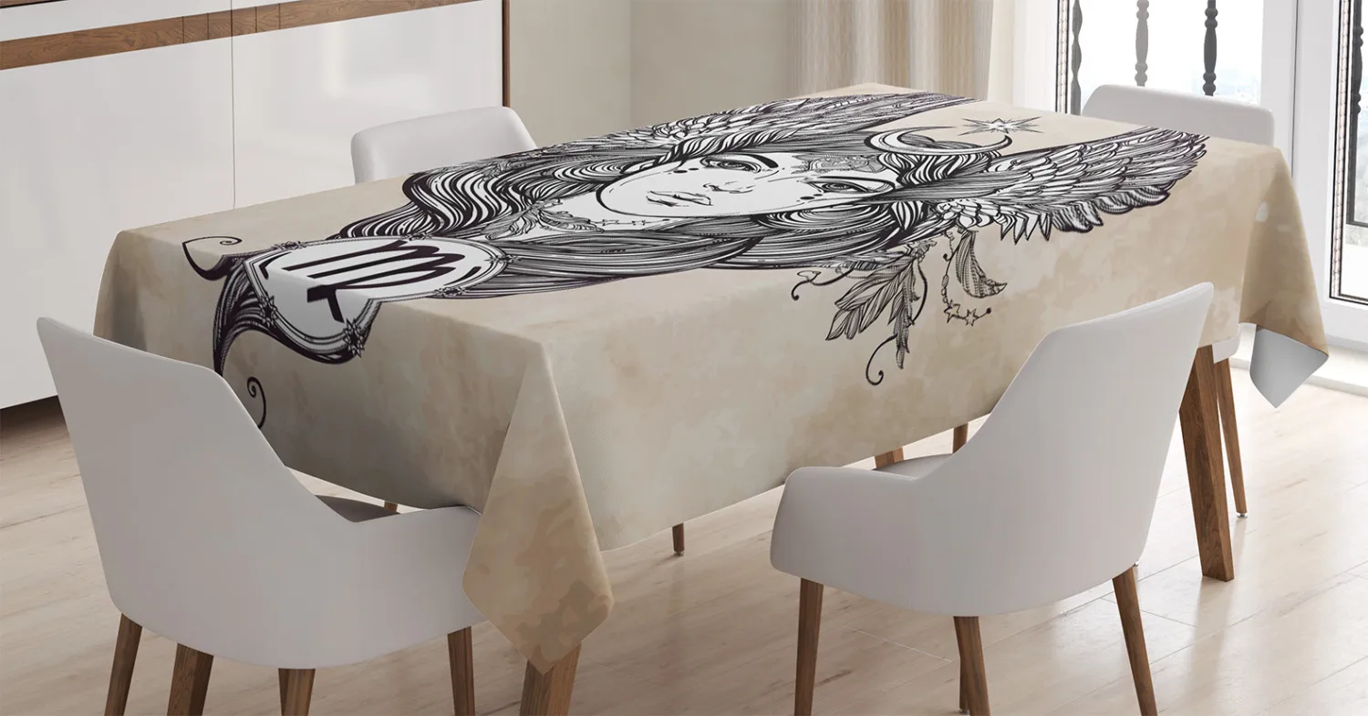 Астрологическая скатерть со знаками Зодиака с женским земельным элементом ткань