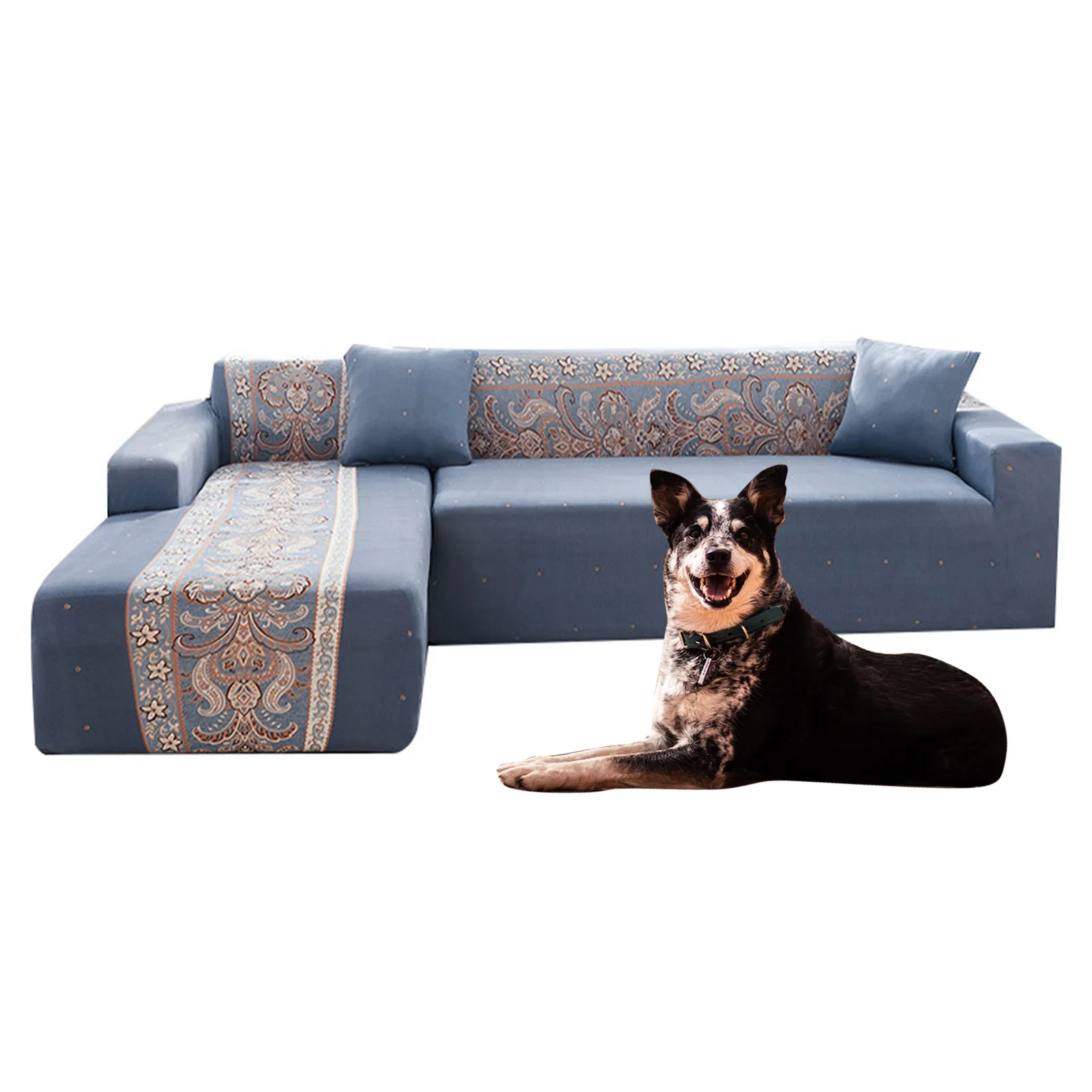 

Elastic Sofa Cover Stretch Sofa Cover Sofa Slipcovers For 3 Seat Cushion Couch Furniture Protector With 1 Pillowcase Pet Dog Cat