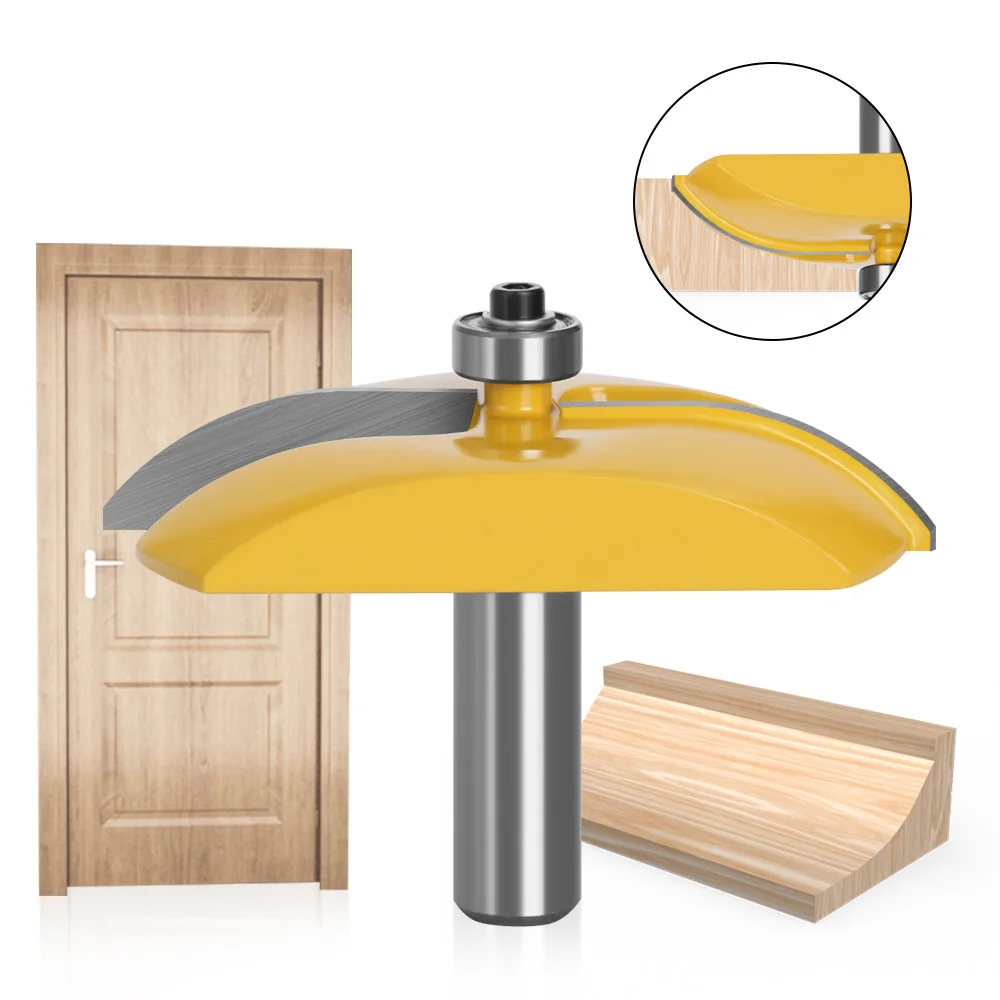 

1PC 1/2" 12.7MM 12MM Shank Milling Cutter Wood Carving Raised Panel Router Bit Cove Door Woodworking Cutting Tenon for Wood Tool