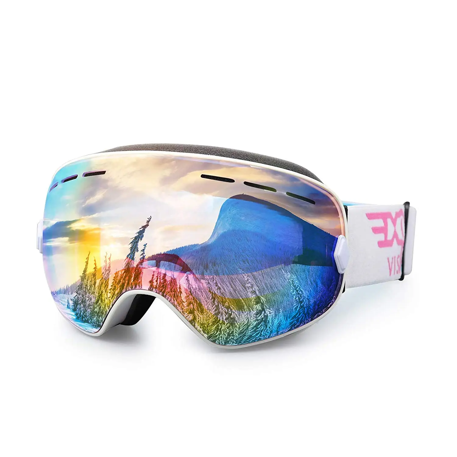 Ski Goggles for Men Women and Youth, Double Layers Lens Anti Fog OTG Winter Sports Snow Goggles for Skiing and Snowboarding