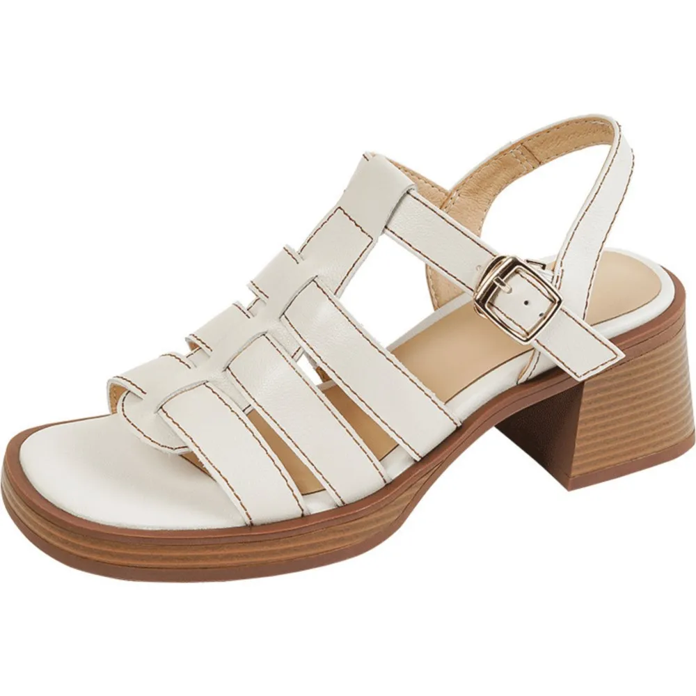 

Dilalula Peep Toe Gladiator Sandals For Women Summer Mature Retro Office Ladies Party Pumps Thick Heels Platforms Shoes Woman