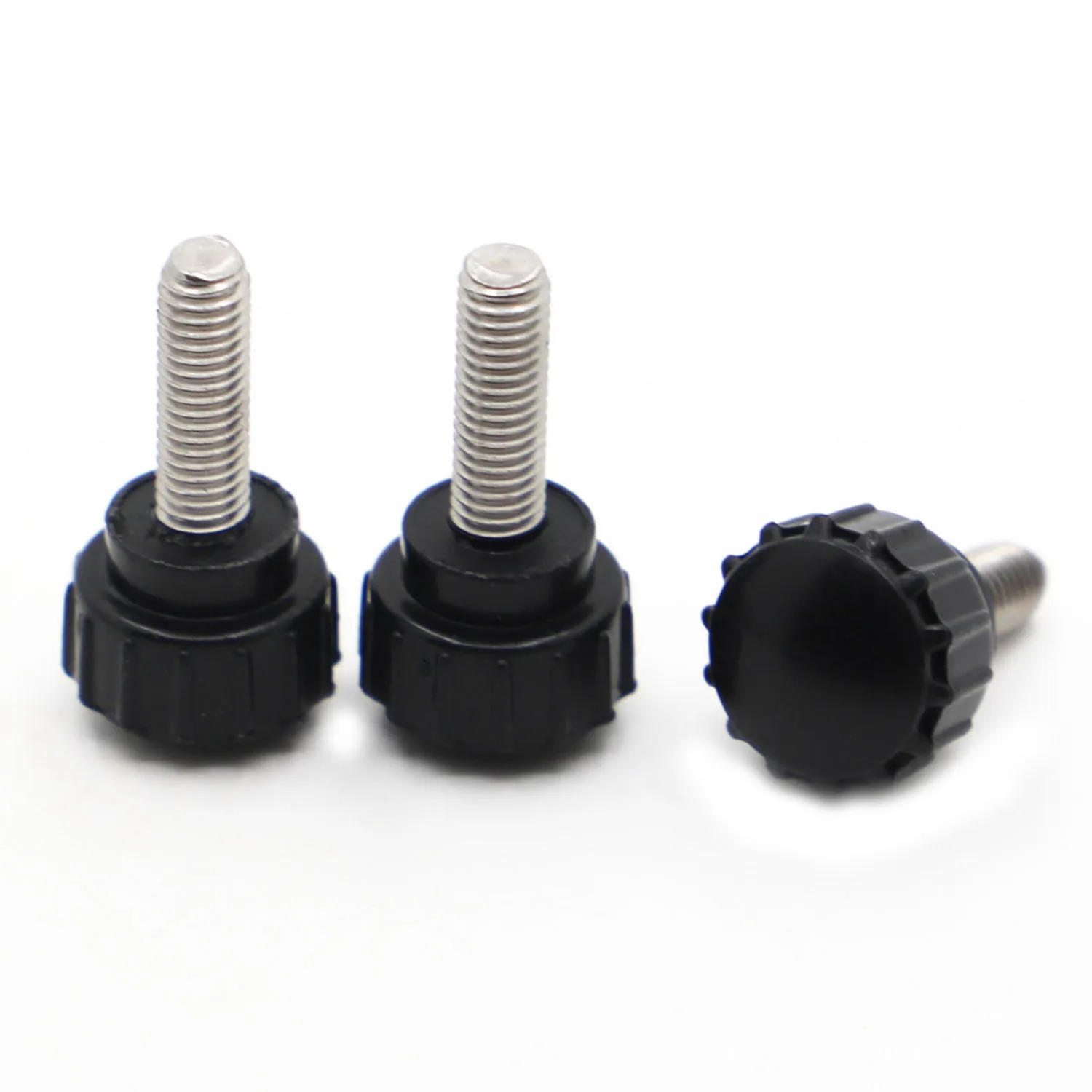 

M3 M4 M5 M6 M8 304 Stainless Steel Round Head Handle Hand Screw Round Knurled Rubber Thumb Screw Plastic Tighten Bolt Nuts Knob