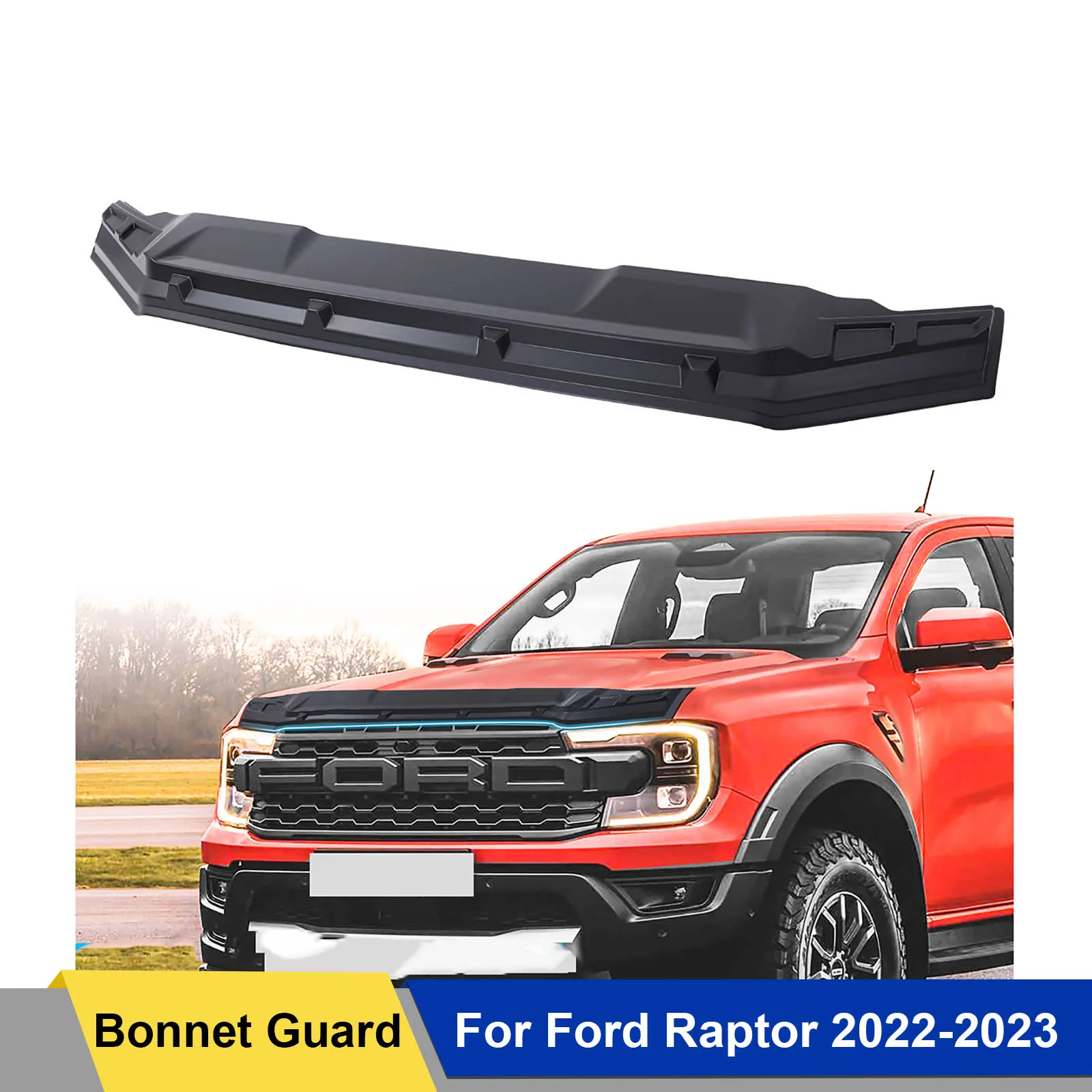 

Bonnet Guard Bonnet Protector Trim Matte Black To Suit For Ford Ranger Everest 2022 2023 Next Gen Accessories Double Cabin