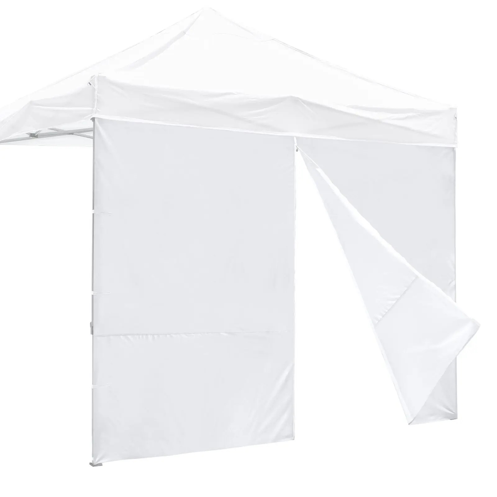 10x7 Ft UV30+ Protection Canopy Gazebo Zipper Full Size Side Wall/White