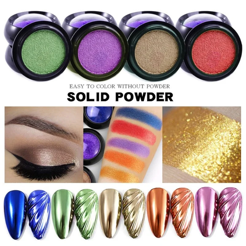 

1 Box Solid Nail Art Glitter dipping powder Chrome Mirror Glitter Pigment Powder For Nails Decorations Accessories DIY Manicure