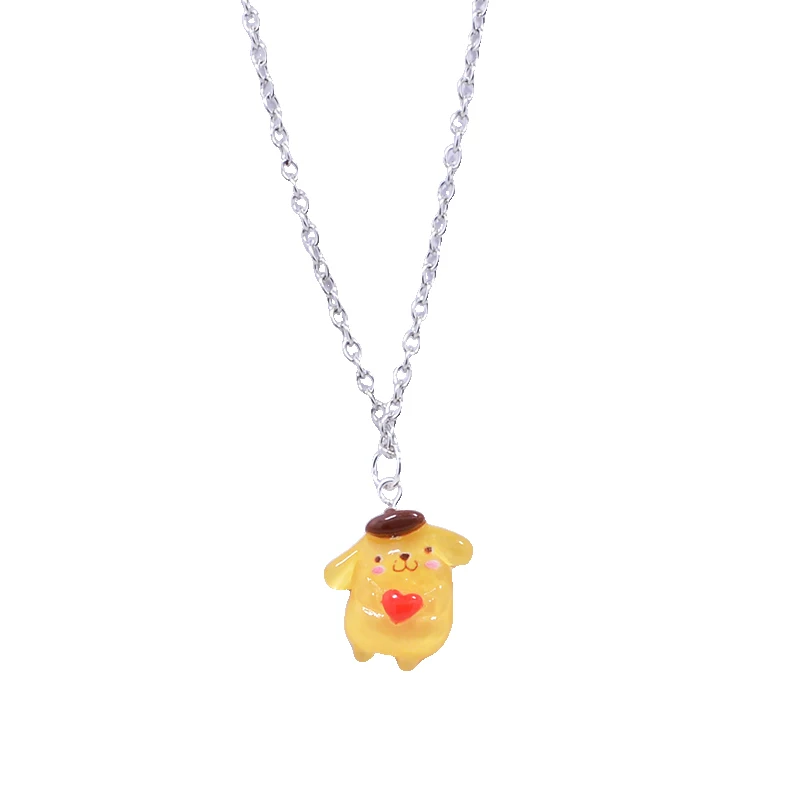 Кавайное студенческое ожерелье Sanrio Kuromi милая цепочка с кулоном в виде коричной