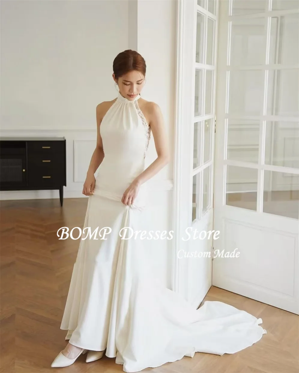 BOMP Элегантные свадебные платья из атласа