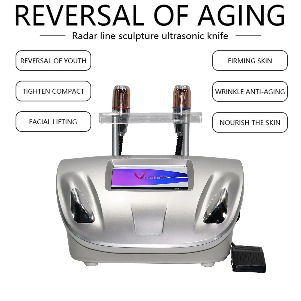 

Vmax Facial Lifting Wrinkle Removal Machine Body Shaping Skin Tightening Anti Aging Beauty Equipment 3.0mm 4.5mm 2 Cartridges