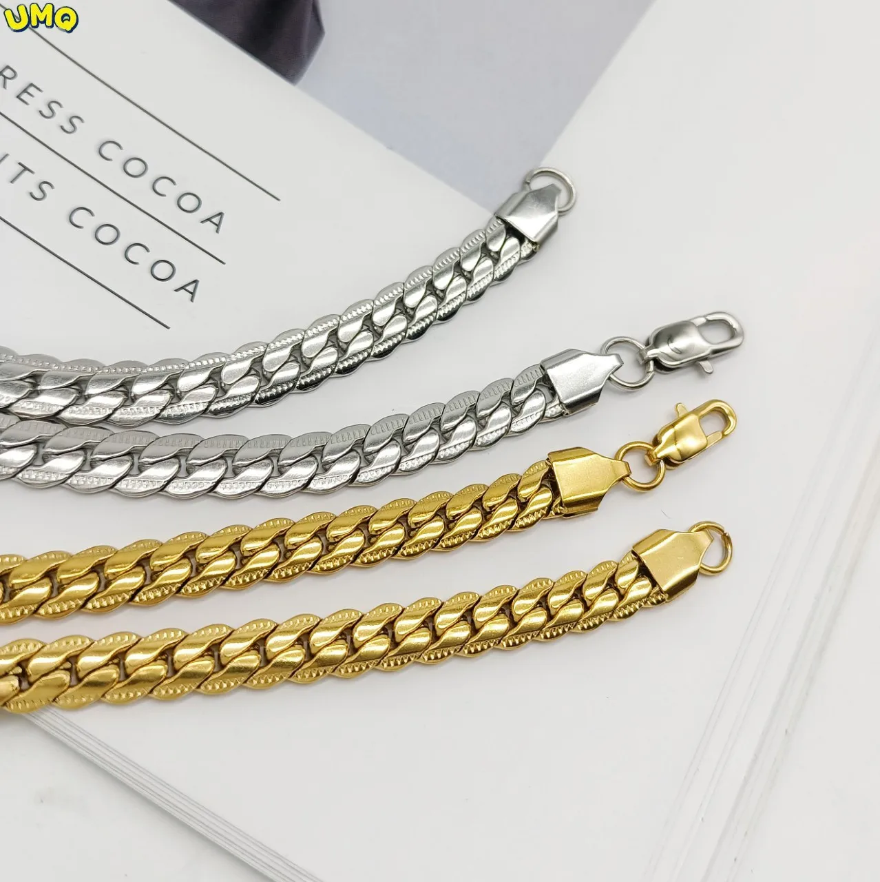 

Модные популярные аксессуары из нержавеющей стали, зашифрованная k ожерелье с тиснением кубинская цепь, модные подарки для мужчин и женщин