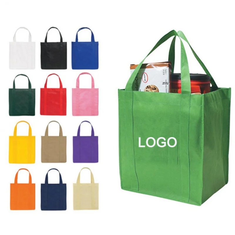 

Custom Custom logo print supermarket eco reusable shopping tote non woven bag