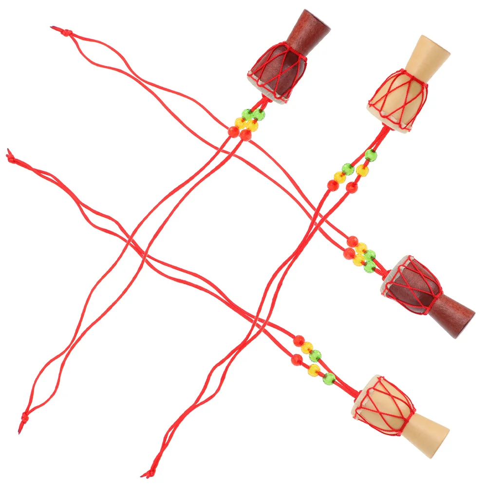 

4 Pcs Crafts Drum Necklace Women Sweater Classic Instrument Necklaces Long Miss