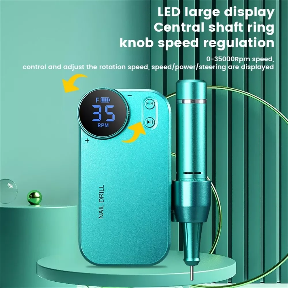 ity przenośna akumulatorowa wiertarka do manicure 35000 obr./min. Szybkie narzędzie wibracyjne profesjonalnej pielęgnacji ...