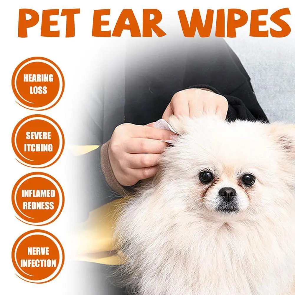 1 коробка, ушные салфетки для собак и кошек