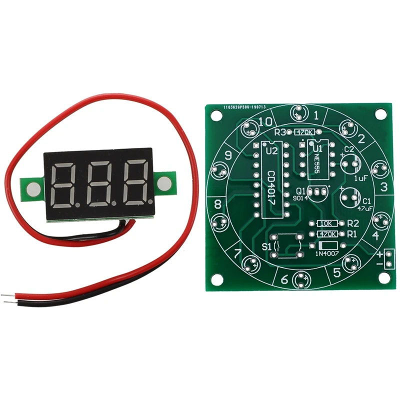 

1 шт. светодиодный вольтметр, панель цифрового дисплея 4,7-32 В постоянного тока и 1 шт. Наборы «сделай сам», электронный поворотный модуль на уд...