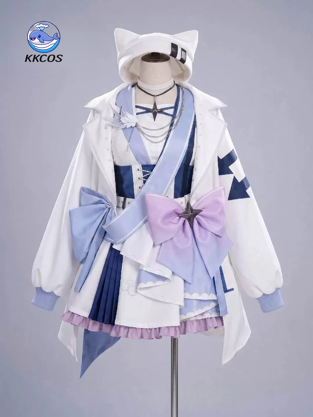 Фото KKCos BanG Dream! МойГо! Костюм для косплея Раны Канаме, полный комплект, новое бело-фиолетовое платье для Хэллоуина и вечеринок. №1