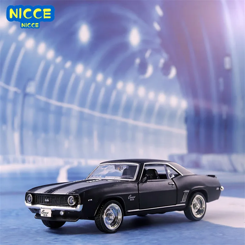 

Nicce 1:36 USA 1969 Chevrolet Camaro SS Alloy Die Cast Toy Cars Vintage Matte Black Metal Model Collection Toys Car A318