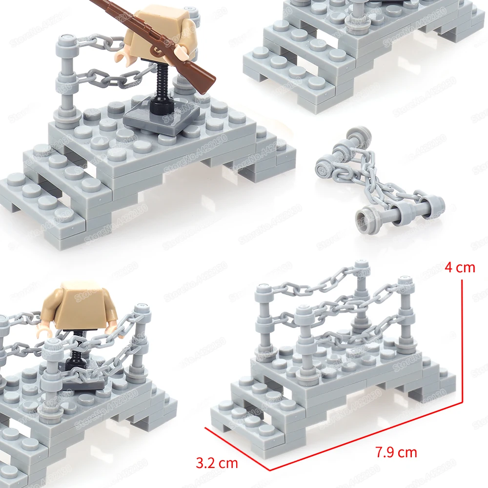 

Military Mini Chain Bridge Building Block Moc Soldier Figures Sneak Attack War Scenes Crossing The Bridge Model Child Gifts Toys