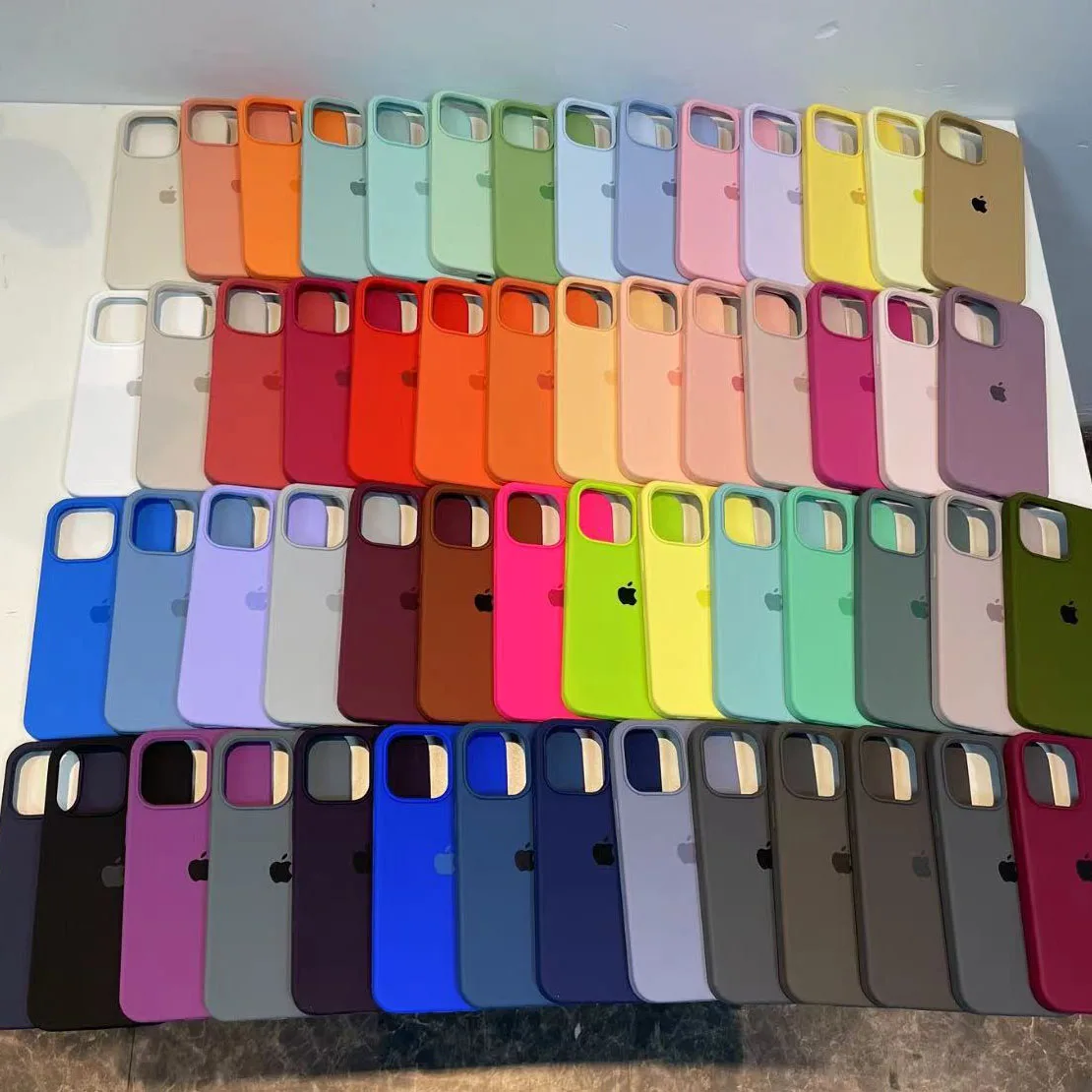Original Liquid Silicone Phone Case for iPhone 11 12 14 13 15 16 Pro Max Apple Cases Plus Full Logo Cover