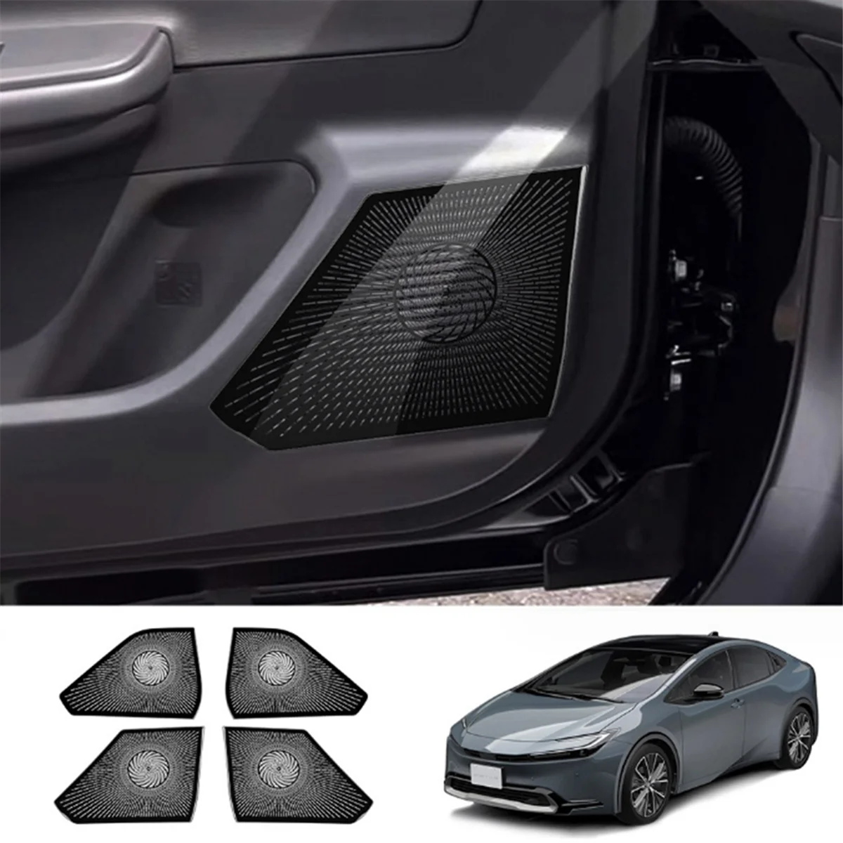 Клаксон дверной из нержавеющей стали для Toyota Prius 2023 + черный