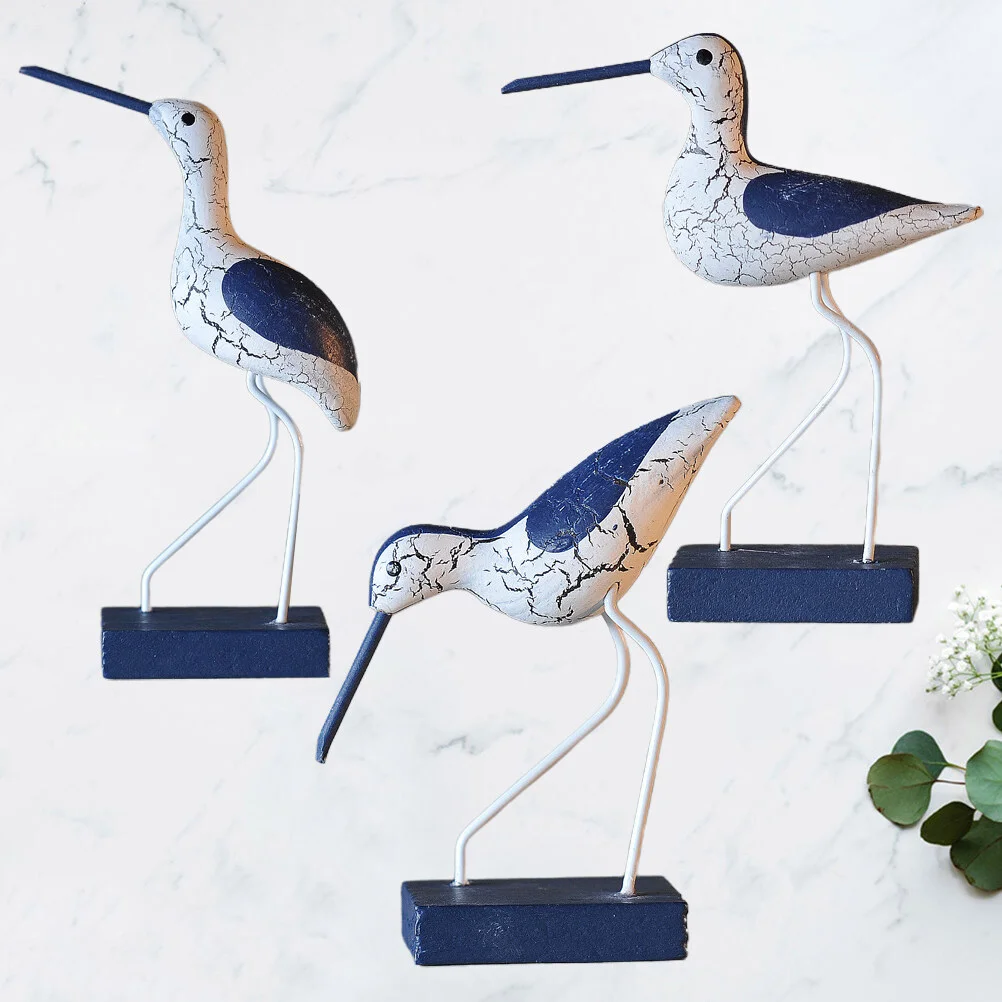 

3pcs nautical figurine ornaments garden bird statue mediterranean style coastal beach room decoration for bedroom living room