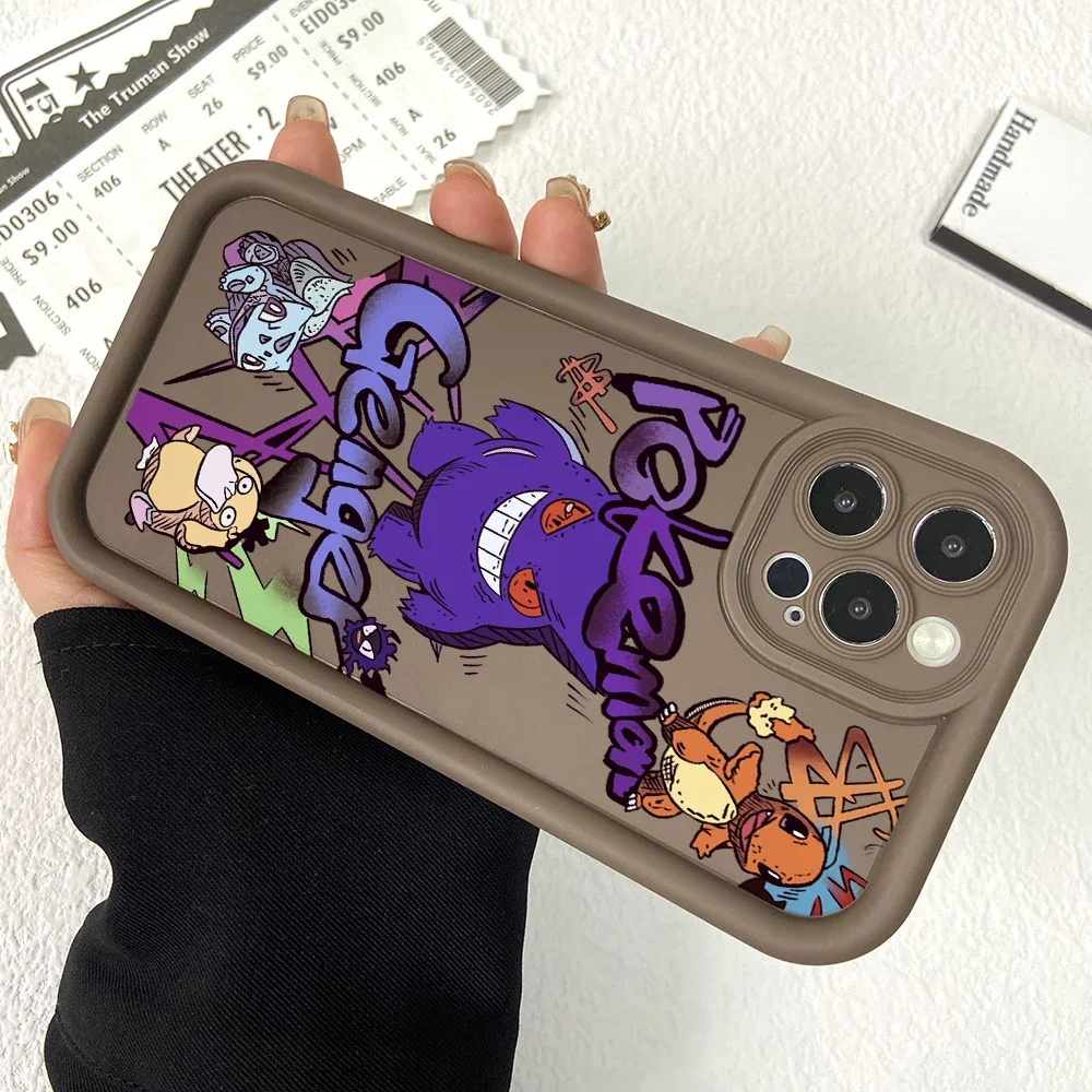 Чехол P-Pikachus для iPhone 16 15 14 Plus 13 12 Mini 11 Pro Max X Xs XR 8 7